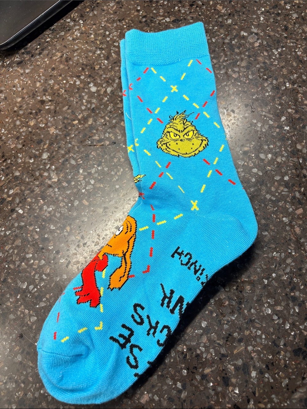 The Grinch Blue Novelty Crew Socks